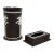 Vintage Fesco Resin Black Wedgewood Style Waste Basket and Matching Tissue Box Holder For Sale