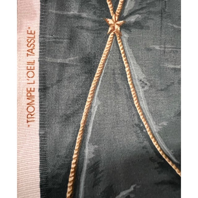 Exquisite tassel screen printed 100% Cotton fabric. Dry Clean Only. Has a 13 inch vertical repeat & 13 inch horizontal...