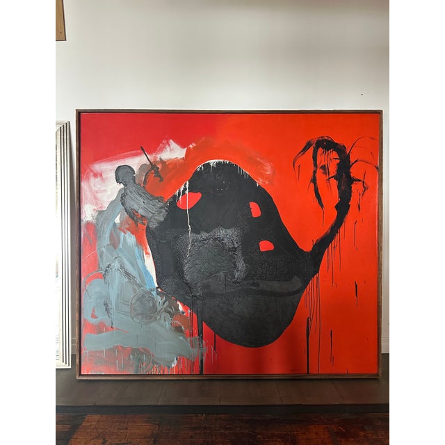 Wesley Kimler — Monumental Abstract Expressionist Painting (98" X 86"), Framed For Sale - Image 9 of 11