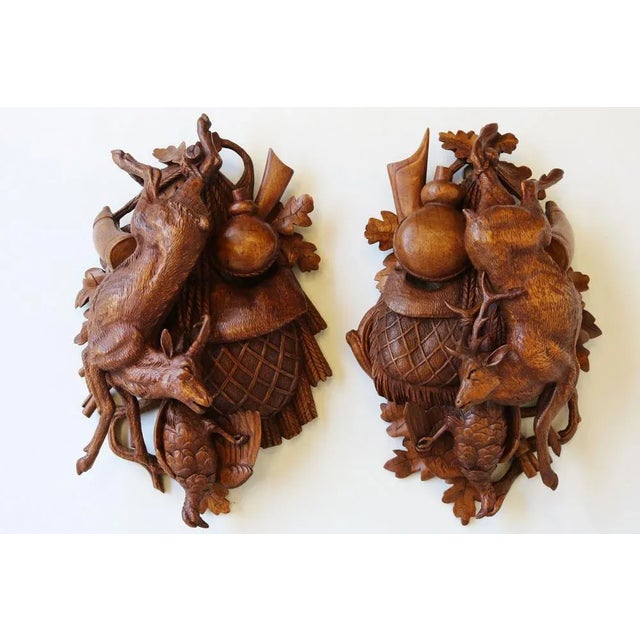 19th Century Swiss Carved Black Forest Trophy Plaques, 1880, Set of 2 For Sale - Image 11 of 11