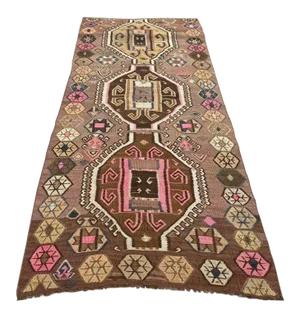 Vintage Turkish Tribal Kars Kilim Runner