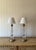 Hollywood Regency Vintage Pair of Frosted Glass Table Lamps With Brass Bases For Sale - Image 3 of 11