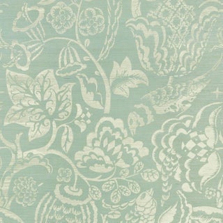 Sample - Schumacher Uccello Sisal Wallpaper in Sky For Sale