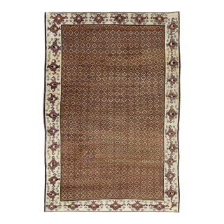 Galerie Shabab Collection Mid-20th Century Handmade Turkish Room Size Carpet in Brown and Cream For Sale