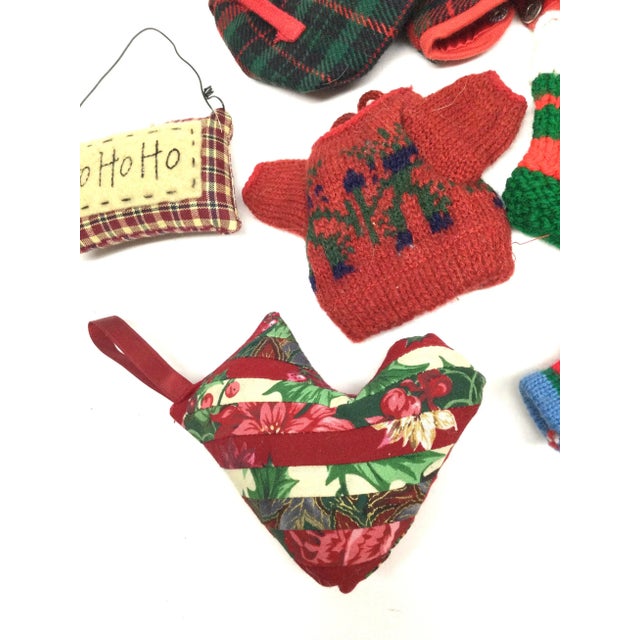 Red Vintage Group Handcrafted Holiday Ornaments For Sale - Image 8 of 9