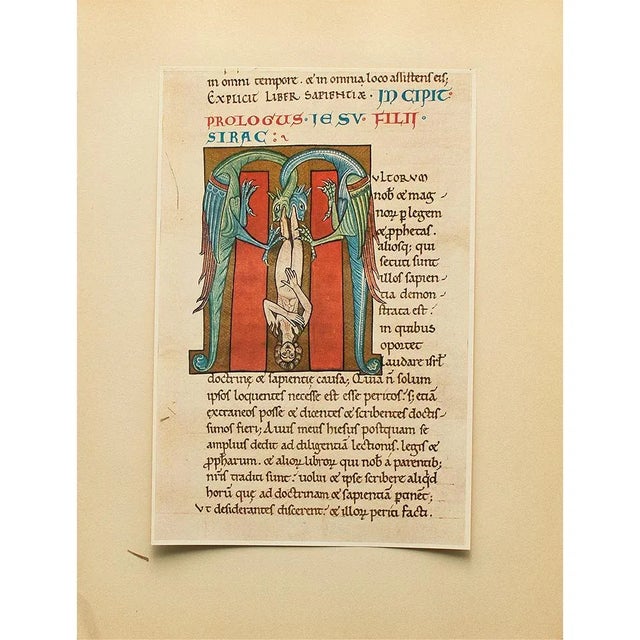 Paper 1949 Letter M From "A Bible From the Limousine District", First Edition Gold Ink Lithograph For Sale - Image 7 of 8