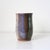 Contemporary Signed Handmade Ceramic Studio Pottery Tumbler Shaped Vessel With Abstract Brushwork & Variegated Glaze For Sale - Image 3 of 16