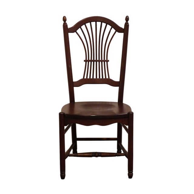 French Country Tom Seely Solid Cherry Country French Wheat / Sheaf Back Dining Side Chair For Sale - Image 3 of 9