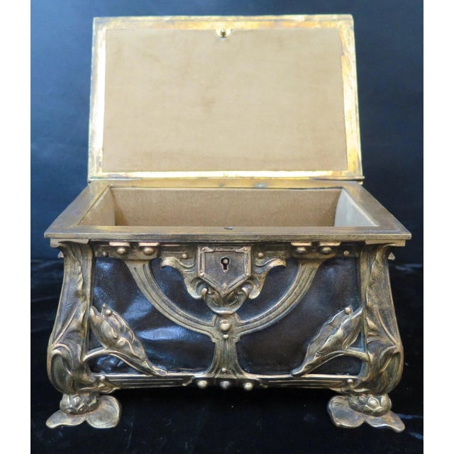 Metal Late 19th Century Art Nouveau Period Trinket Box For Sale - Image 7 of 9