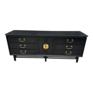 Black Lacquered Chinoiserie Dresser Sideboard For Sale