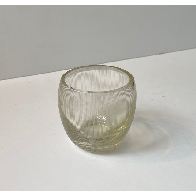 Art Deco Engraved Glass Vase by Jacob E. Bang for Holmegaard, 1930s For Sale - Image 4 of 10