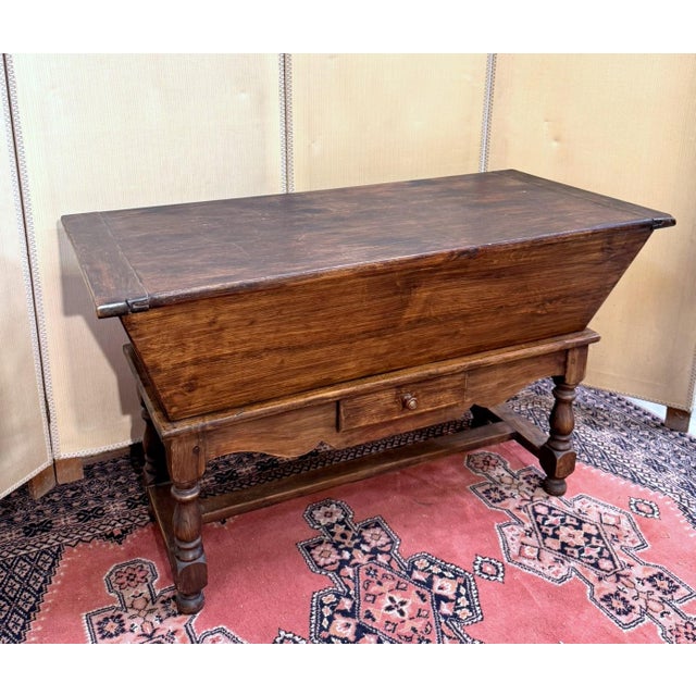 Rustic Louis XIII Style Oak Kneading Trough For Sale - Image 3 of 5