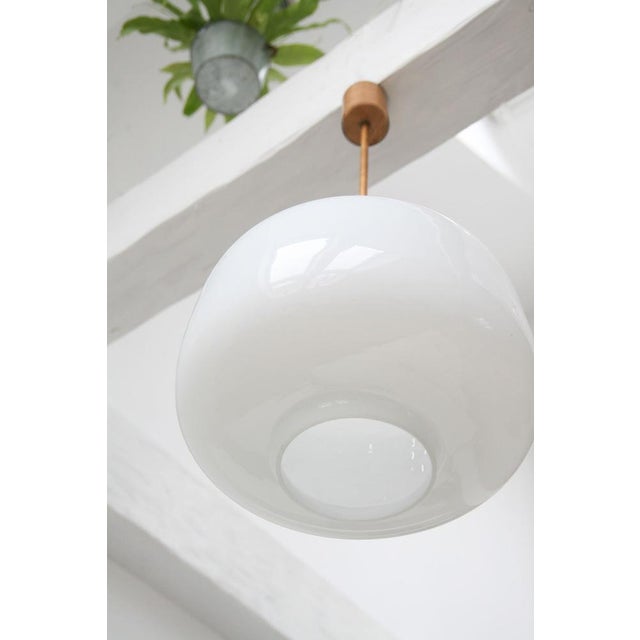 Mid-Century Modern Mid-Century Opaline Pendant Lamps, 1960s, Set of 2 For Sale - Image 3 of 13