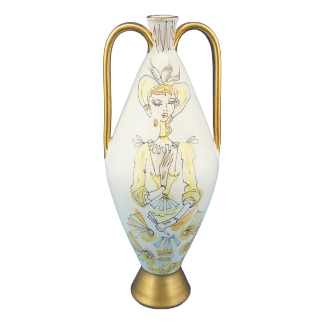 Vintage Ceramic Vase by Domenico Rambelli for Miramare, Italy, 1950s For Sale