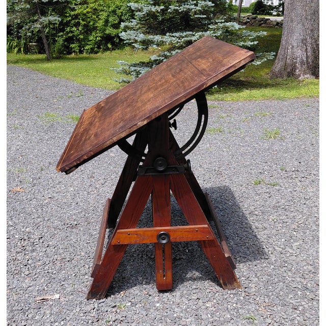 Industrial 1940s Keuffel and Esser Popular Drafting Table For Sale - Image 3 of 16