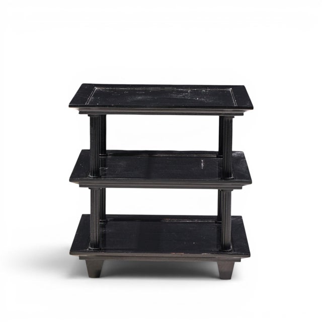 Late 20th Century Barbara Barry Contemporary American Three Tiered Mahogany End Table For Sale - Image 5 of 8