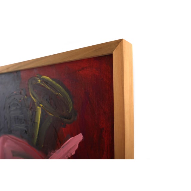 Textile Large Expressionist Painting "Fowl Play" by Artist Virginia Cohn Parkum For Sale - Image 7 of 9