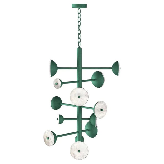 Contemporary Teti Freedom Green Metal Chandelier by Alabastro Italiano For Sale - Image 3 of 3