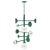 Contemporary Teti Freedom Green Metal Chandelier by Alabastro Italiano For Sale - Image 3 of 3