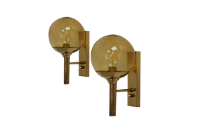 Vintage Brass Sconces by SV. Mejlstrøm for Mejlstrøm Lighting, 1960s, Set of 2