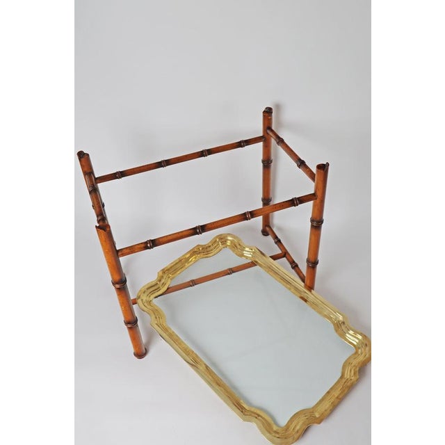 Hollywood Regency Hand-Crafted Tray Table in Brass and Faux Bamboo, 1960s For Sale - Image 15 of 17