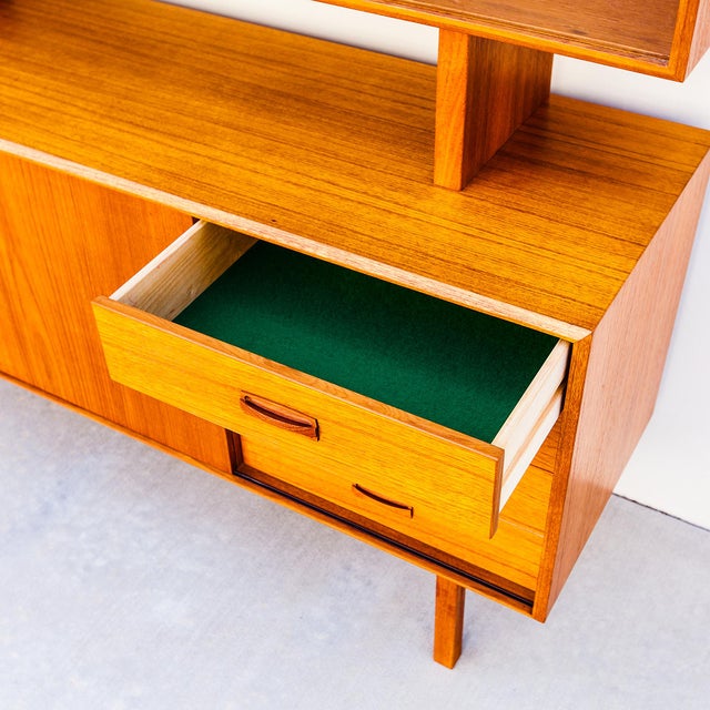 Amber Vintage Danish Modern Teak Sideboard With Hutch For Sale - Image 8 of 15