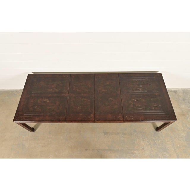 1970s Mario Buatta for John Widdicomb Hollywood Regency Chinoiserie Faux Tortoise Shell Extension Dining Table, Circa 1970s For Sale - Image 5 of 16