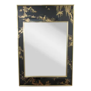 Vintage La Barge Reverse Glass Chinoiserie Mirror Signed J. Bivens 1981