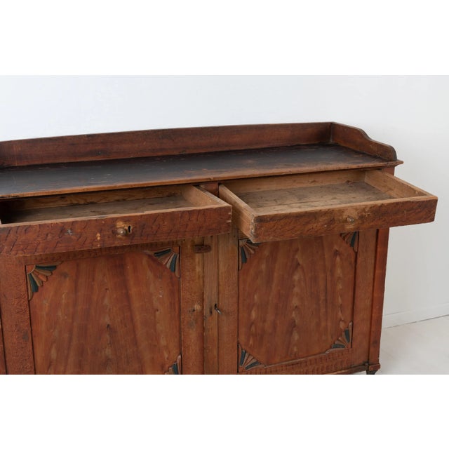 Low and Wide Red Swedish Sideboard For Sale - Image 12 of 17