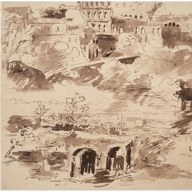 1950s 1959 After Jean-Baptiste-Camille Corot "The Colosseum", Vintage Monochrome Print For Sale - Image 5 of 12