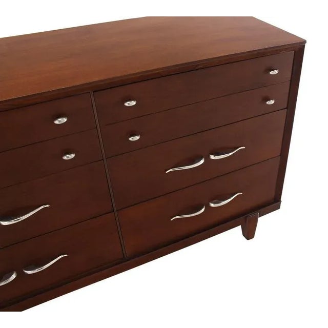 Wood Mid-Century Modern Brown Dresser For Sale - Image 7 of 10