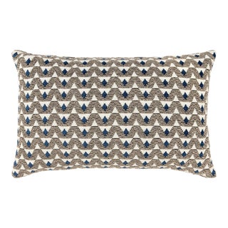 Scalamandre 22" x 14" Crizia Pillow in Stone Denim For Sale