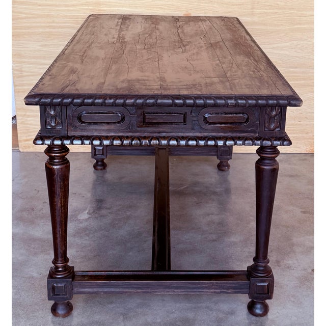Late 18th Century Spanish Refectory Table or Farm Table with Three Drawers For Sale - Image 4 of 18