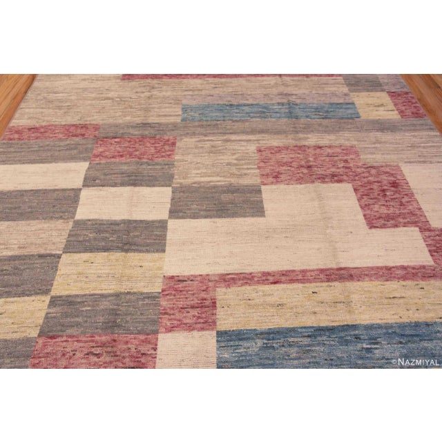 Modern Contemporary Retro Geometric Design Area Rug For Sale - Image 4 of 5