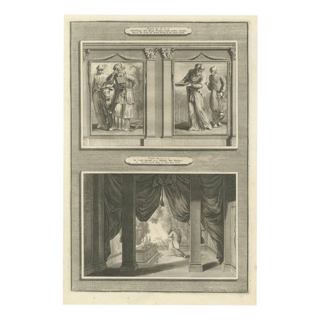 Pieter Mortier, High Priest and Levites and God Speaks in the Holy of Holies, 1700, Engraving For Sale
