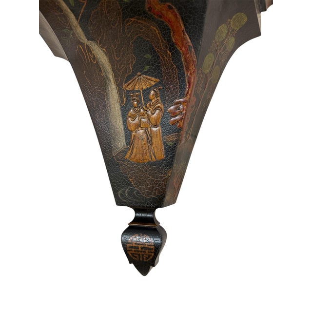 Late 20th Century Chinoiserie Black Large Wall Brackets For Sale - Image 5 of 12