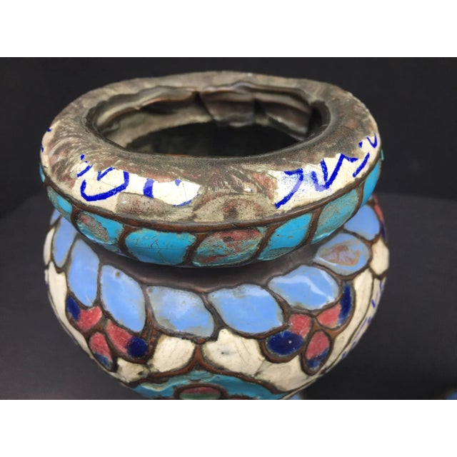 Metal Ancient Islamic Syrian Enameled Copper Vessels - a Pair For Sale - Image 7 of 11