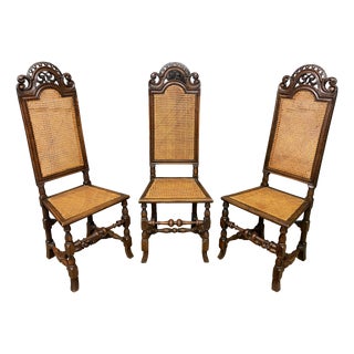Carolean Style Chairs, 1820s, Set of 3 For Sale