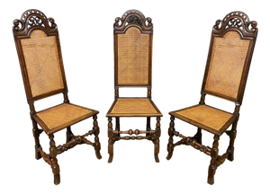 Carolean Style Chairs, 1820s, Set of 3