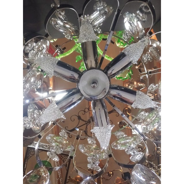 Gaetano Sciolari Chrome and Crystal Chandilier For Sale In Austin - Image 6 of 12