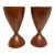 Vintage MCM Scandinavian Teak Hourglass Shape Candle Holders -Set/2 For Sale