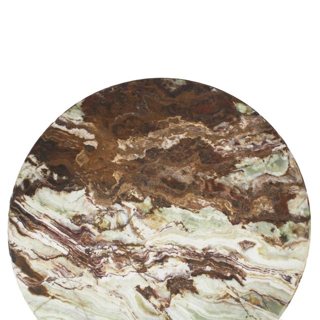 Circular Onyx Coffee Table with Steel Frame, Italy, 1990 For Sale - Image 6 of 11