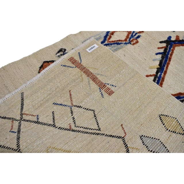 Early 21st Century High-Low Moroccan Vintage Style Rug - 04'01 X 06'02 For Sale - Image 5 of 7