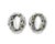 Unique 14K White Gold Champagne Diamond O Earrings. Metal: 14K White Gold Gemstones: Brilliant Round Champagne, Black, and...