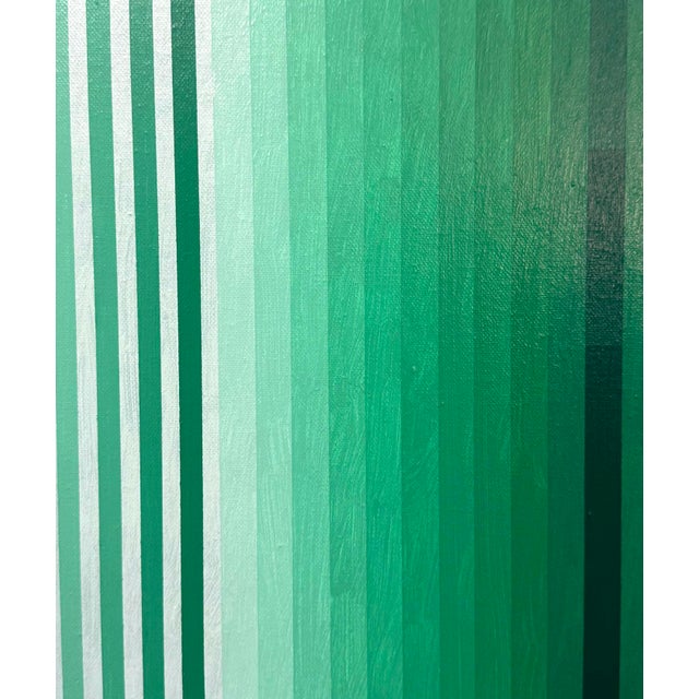 Contemporary Abstract Acrylic on Canvas "Extended Light (Emerald)" by Andy Harwood For Sale - Image 6 of 7