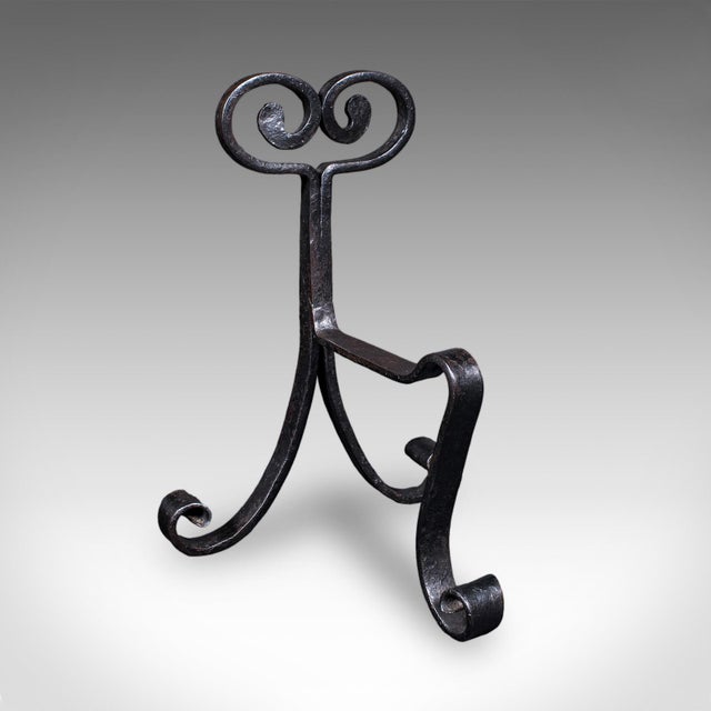 Pair of Antique Fire Tool Rests, French, Andirons, Art Nouveau, Victorian, 1900 For Sale - Image 4 of 10