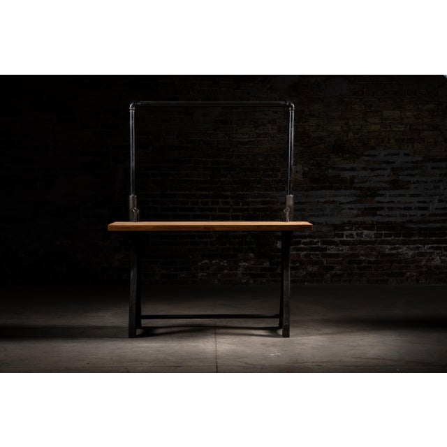 Industrial Vintage Industrial Cast Iron Butcher Block Work Bench Island For Sale - Image 3 of 9