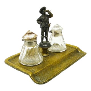 Art Nouveau Figurative Inkwells from Plewkiewicz, Poland, 1890s, Set of 3 For Sale