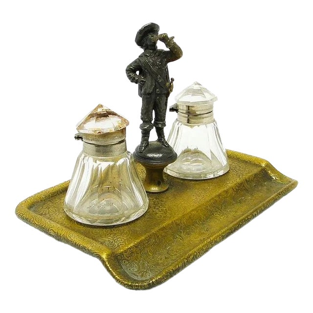 Art Nouveau Figurative Inkwells from Plewkiewicz, Poland, 1890s, Set of 3 For Sale