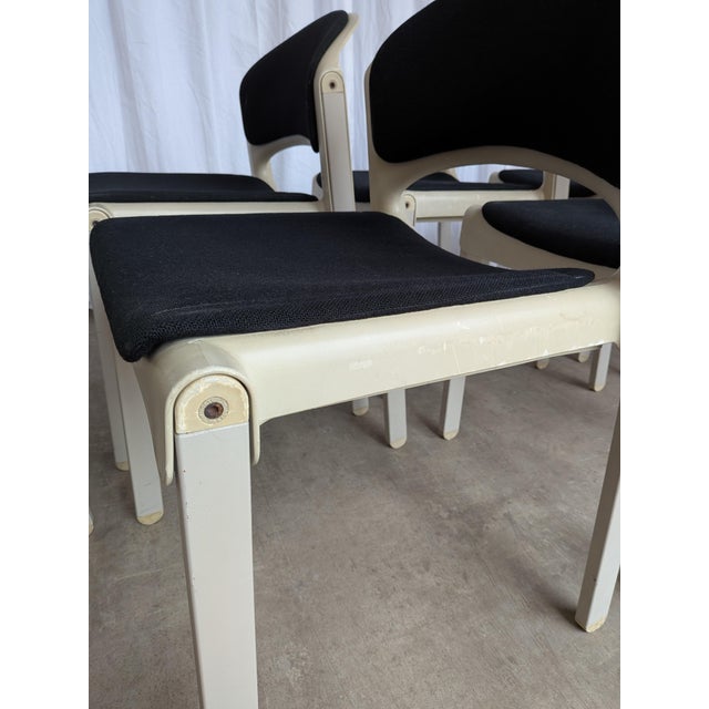 Black Vintage Stackable Chairs by Aeon Mondial, 1980s, Set of 8 For Sale - Image 8 of 18